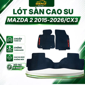 Thảm Lót sàn cao su xe Mazda 2 2015->2026/CX3 Màu Đen,Cao Su Đúc Ko Mùi Chuẩn Form xe dễ dàng vệ sinh, mẫu chữ đỏ HL
