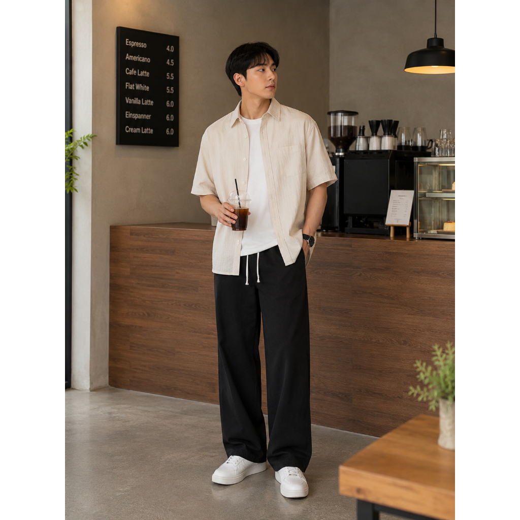 (QUA TANG NGAU NHIEN)sdfsff Dài dsdỐng Suông OHANLY Kaki Lụa Mềm Mát Lưng Thun Dây Rút Form Rộng Hàn Quốc Đi Chơi Đi Là