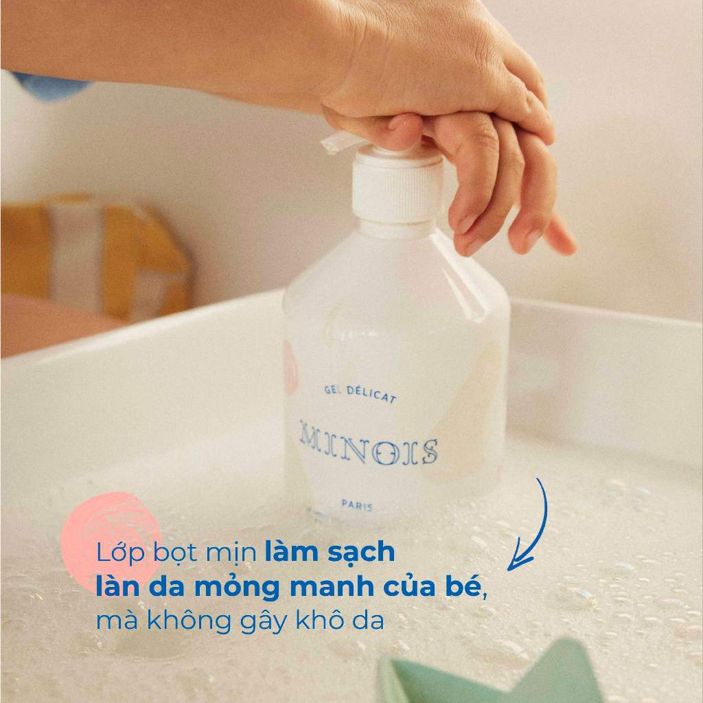 Gel tắm gội dịu nhẹ Minois Paris Delicate  Gel 500ml