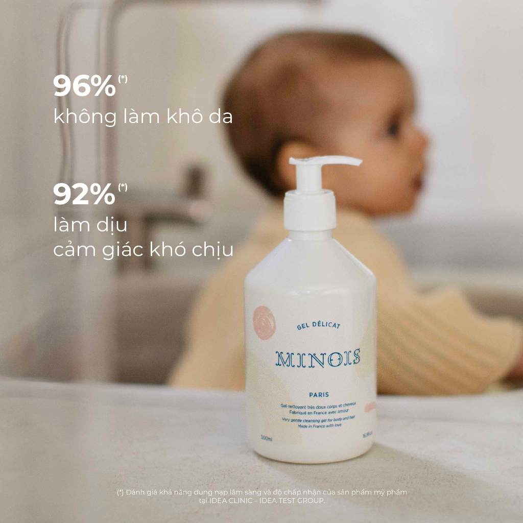 Gel tắm gội dịu nhẹ Minois Paris Delicate  Gel 500ml