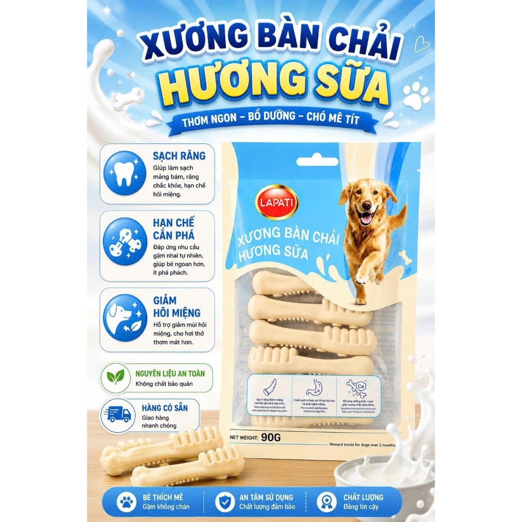 (Combo 4 Gói) Xương Gặm Orgo/ FONTI INU Sạch Răng Cho Chó
