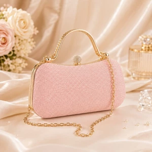 Túi Clutch Dự Tiệc Nữ TN29 Cao Cấp Đính Đá Ánh Kim, Túi Cầm Tay Kèm Dây Đeo Xích Sang Trọng Đi Tiệc Cưới Dạ Hội