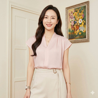 Áo lụa cổ V