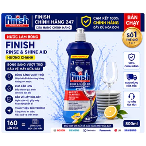 Nước làm bóng Finish hương chanh 800ml giúp bát đĩa khô nhanh, sáng bóng