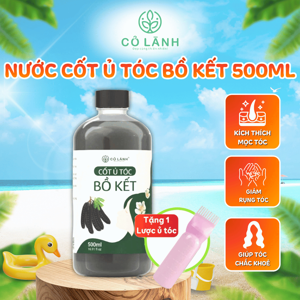 (Tặng Bình Lược) Nước Cốt Ủ Bồ Kết Cỏ Lành 500ml - Hỗ Trợ Giảm Rụng Tóc Kích Mọc Tóc Giảm Tình Trạng Bết Tóc Dưỡng Tóc