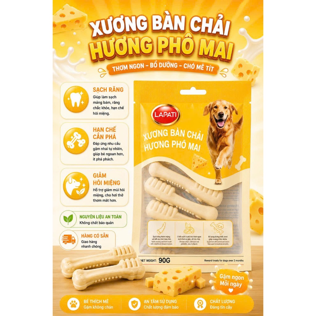 (Combo 4 Gói) Xương Gặm Orgo/ FONTI INU Sạch Răng Cho Chó