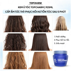 Kem ủ phục hồi tóc gãy rụng, giúp tóc bóng mượt, hương nước hoa Topcharm x10 collagen 925 ml