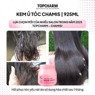 Kem ủ tóc Collagen bóng mượt CHAMIS 925ml Giúp Tóc Siêu Bóng Mượt Hương Hoa Sen Lưu Hương 24 Giờ