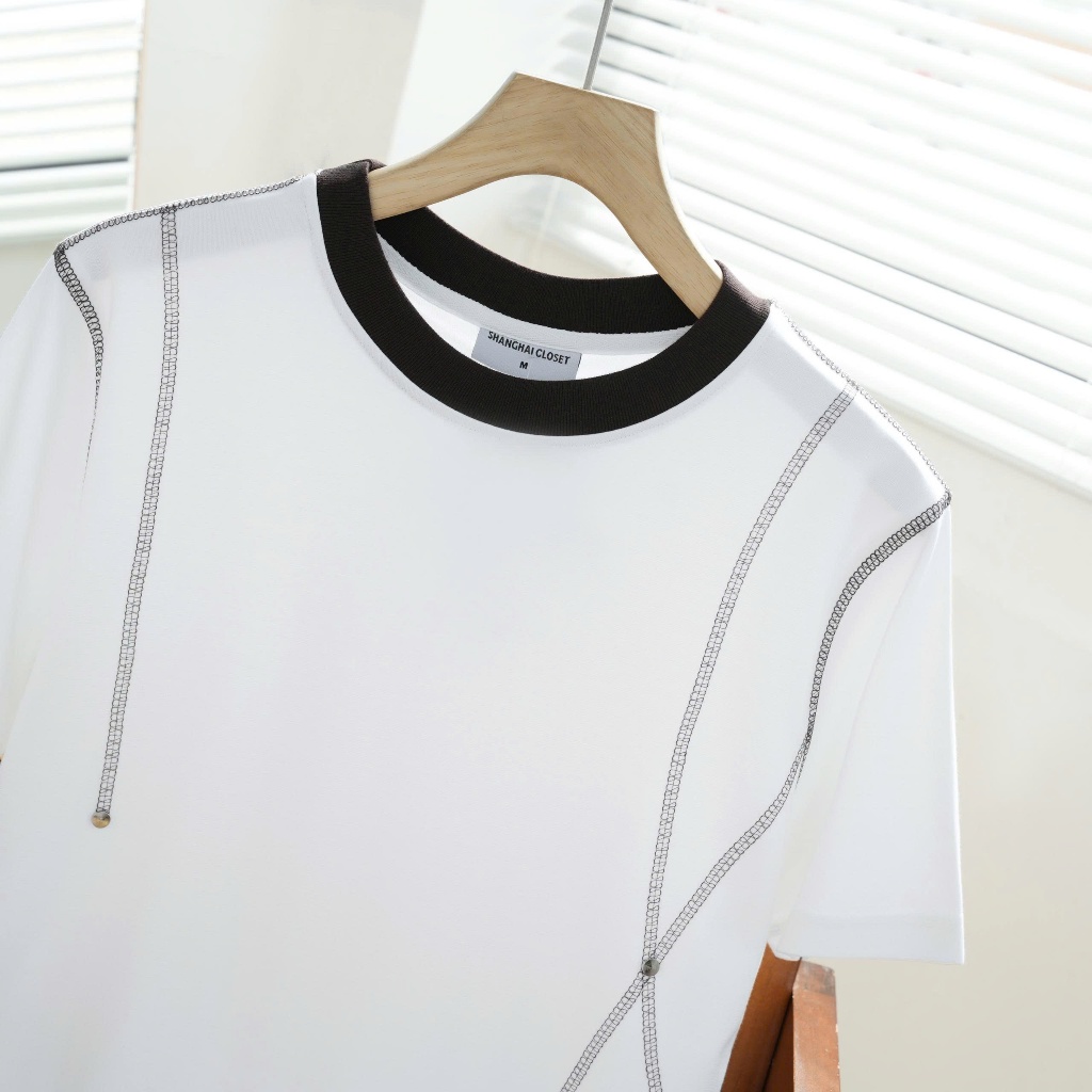 [NEW IN] Áo Thun Nam CHỈ NỔI Hàn Quốc vải Cotton, Thấm Hút Mồ Hôi, Co Dãn - SHINGHAI