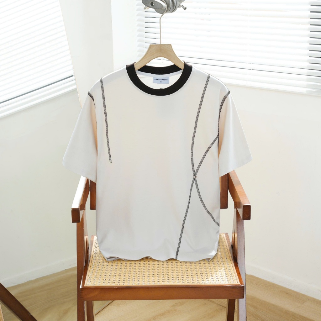 [NEW IN] Áo Thun Nam CHỈ NỔI Hàn Quốc vải Cotton, Thấm Hút Mồ Hôi, Co Dãn - SHINGHAI