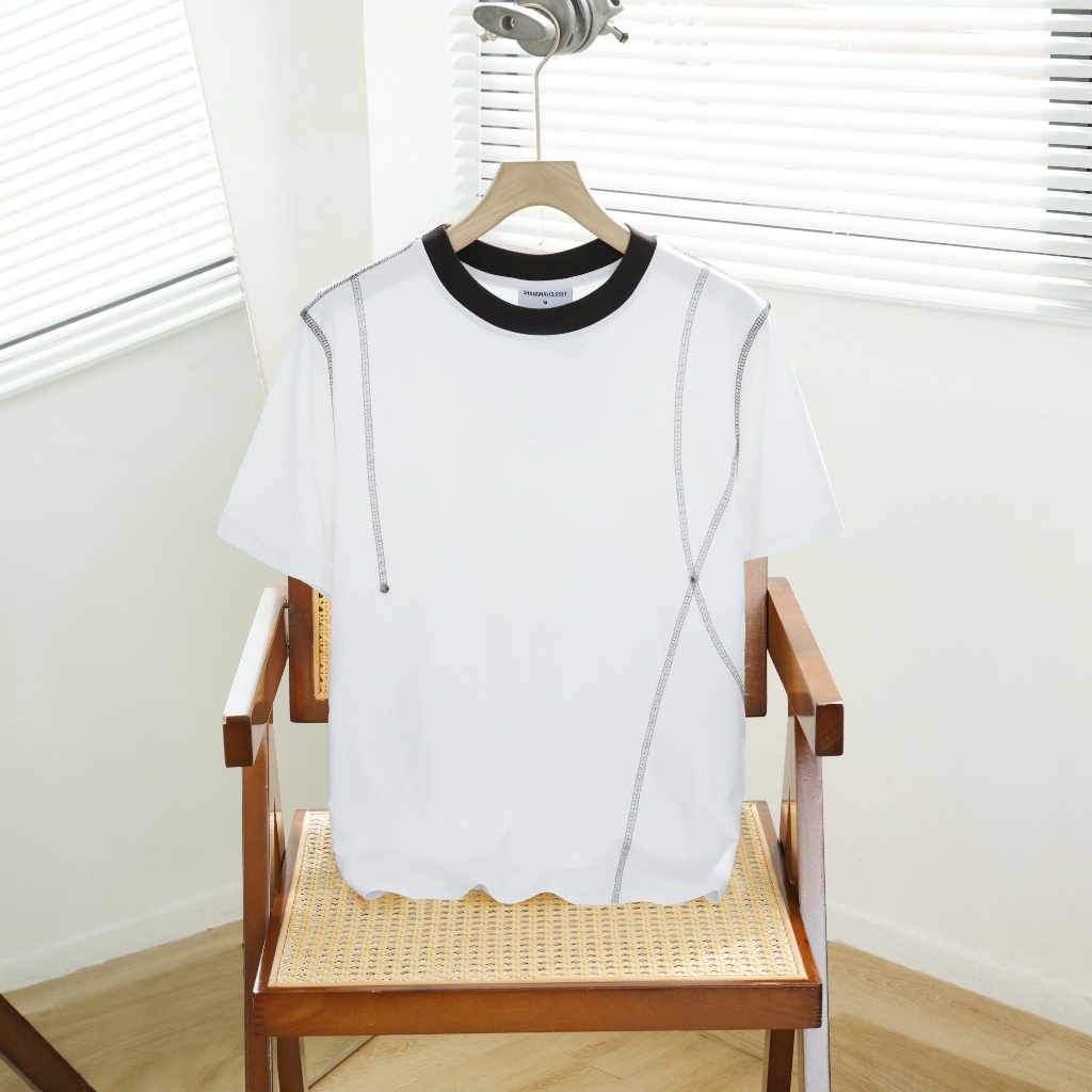 [NEW IN] Áo Thun Nam CHỈ NỔI Hàn Quốc vải Cotton, Thấm Hút Mồ Hôi, Co Dãn - SHINGHAI