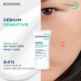 (Hàng Công TY) Kem Dưỡng Ẩm Bioderma Sebium Sensitive Soothing Anti-Blemish Care 30ml Duduhouse