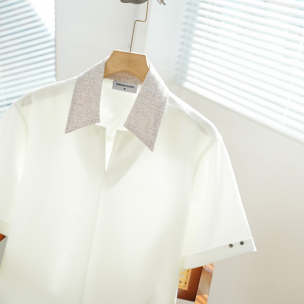Áo Polo Nam Cao Câp Orven Form Rộng Phối Màu Xám Cotton Lạnh Cao Cấp, Thoáng Mát, Ít Nhăn - SHINGHAI