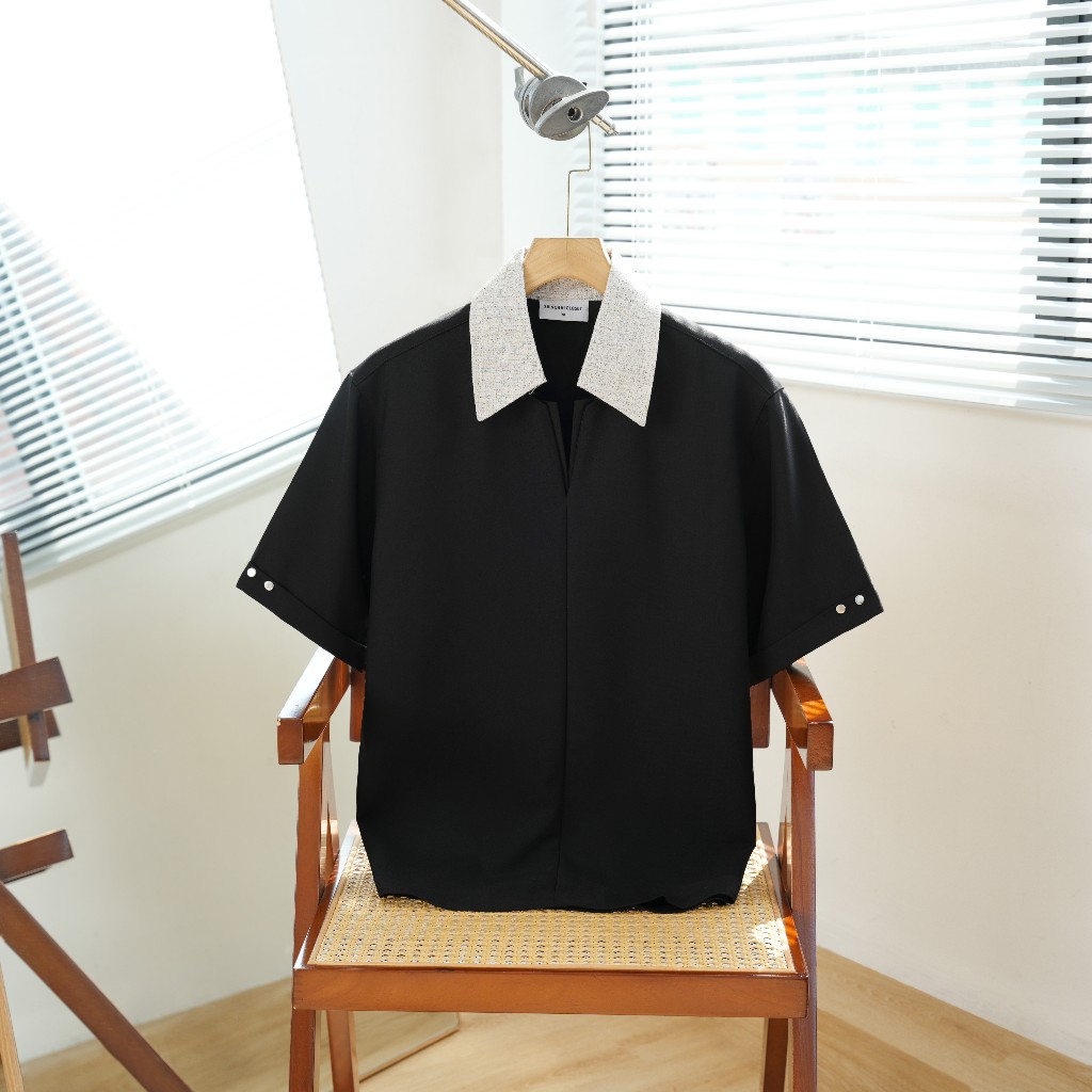 Áo Polo Nam Cao Câp Orven Form Rộng Phối Màu Xám Cotton Lạnh Cao Cấp, Thoáng Mát, Ít Nhăn - SHINGHAI