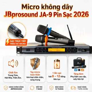 Micro Không Dây JB JA-9 Pin Sạc Trực Tiếp Trên Tay Micro – Tiện Lợi, Chất Âm Trong Trẻo, Hát Nhẹ, Trầm Ấm.