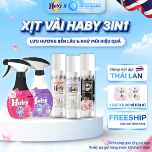Xịt Thơm Vải & Khử Mùi Phòng HABY - Hương Nước Hoa, Lưu Hương Lâu, Khử Mùi Hiệu Quả