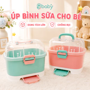 Giá úp bình sữa Jupin mẫu mới - Tiện lợi với nắp đậy và 2 lỗ thoáng khí
