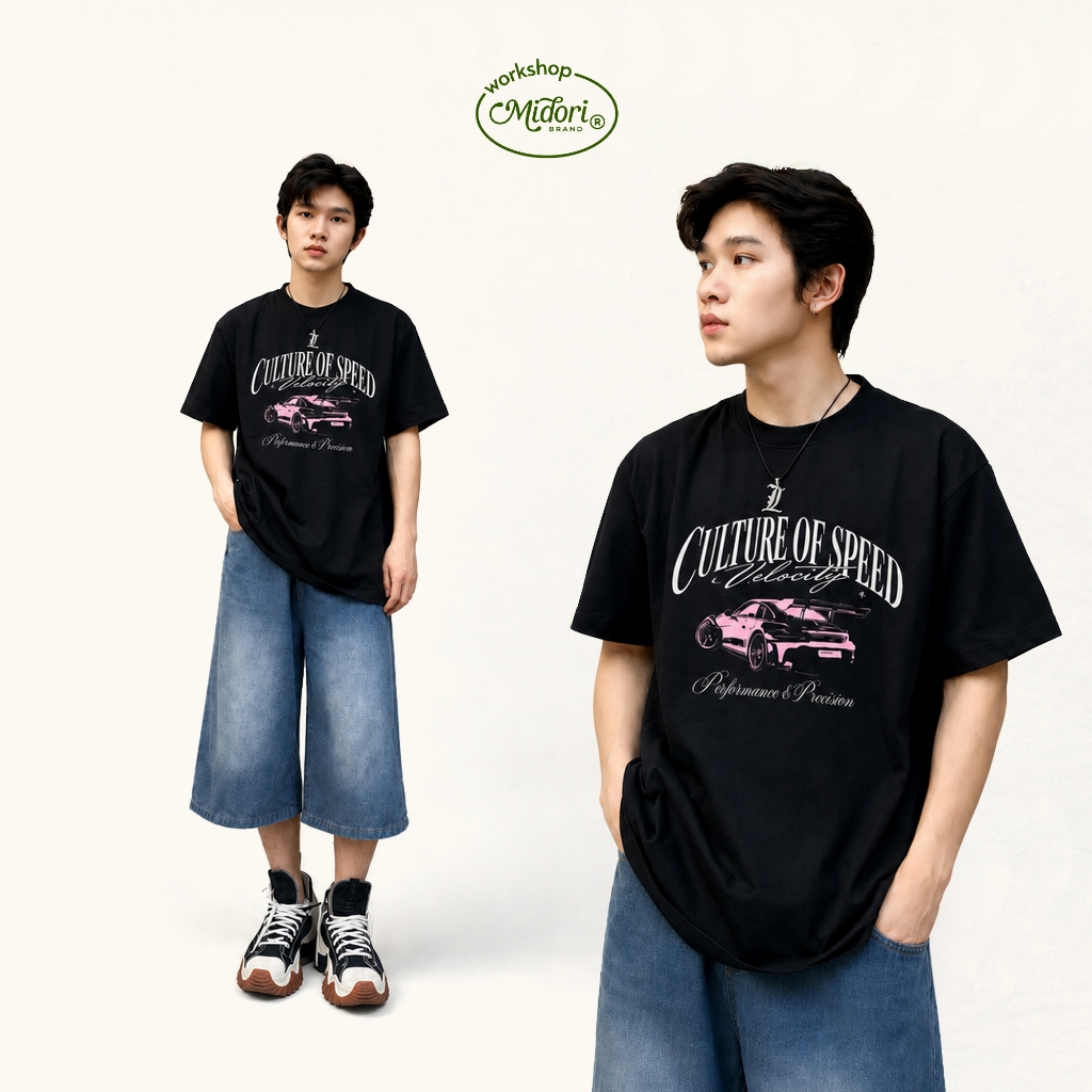 Áo Thun Form Rộng Xe Hơi Unisex Thời Trang Vải Cotton Thoáng Mát Mặc Đi Chơi Hè | MI MIDORI
