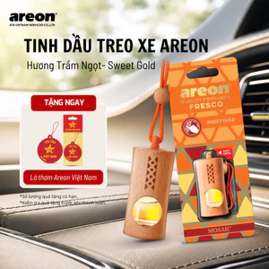 Tinh Dầu Treo Xe Hơi AREON Sweet Gold Nhập Khẩu Bulgaria-Hương Gỗ Vani Ngọt Ấm,Khử Mùi Nội Thất Ô Tô