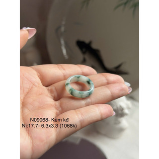 Ni 17.6 đến 17.9 Nhẫn bảng ngọc phỉ thuý Type A (Giao kèm kiểm định Trung) Bao hoàn hảo