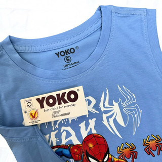 Bộ Quần Áo Thun Cotton 4 Chiều Cao Cấp Sát Nách In spider man Cho Bé Trai từ 13 - 27Kg - hãng YOKO
