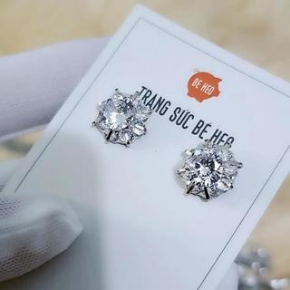 Bông tai đá nhân tạo inox không đen không rỉ Trang sức Bé Heo