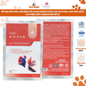 Men vi sinh hỗ trợ tiêu hóa, cân bằng hệ vi sinh đường ruột cho thú cưng, thủy sản cảnh Five-Probiomax (TS cảnh)