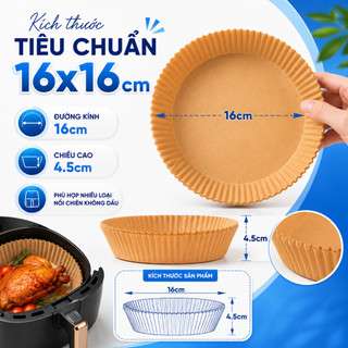Combo 200 giấy lót nồi chiên không dầu 16x16cm, giấy nến chống dính, giấy nướng bánh