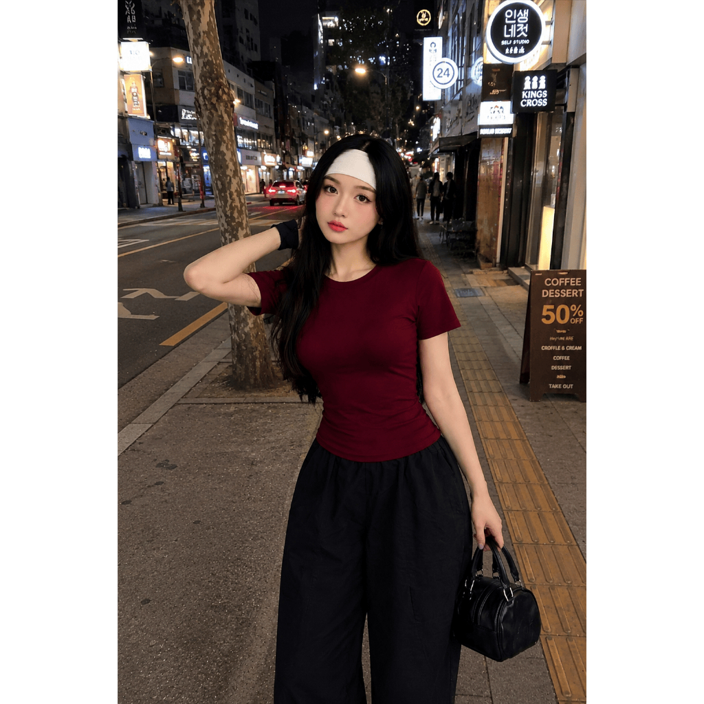 Áo babytee T90 cotton zip co giãn 4 chiều ôm body cực xinh, mềm mại thoáng mát mặc cả ngày vẫn dễ chịu