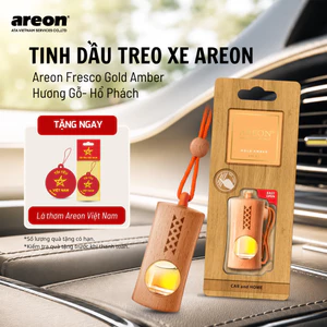 Tinh Dầu Treo Xe Hơi AREON Gold Amber Nhập Khẩu Bulgaria -Hương Hổ Phách Gỗ Ấm Áp, Lưu Hương Dài Lâu