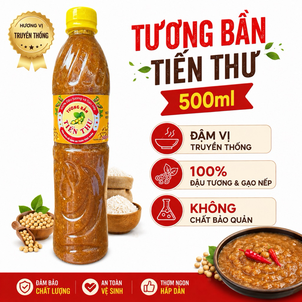 Tương Bần Tiến Thư chai 500ml hương vị truyền thống làng nghề