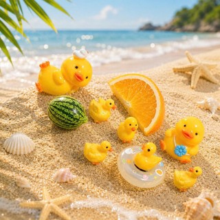 [ĐỘC QUYỀN] Set Charm Gia Đình Phao Vịt Vàng Summer Beach Collection Kawaii Resin Cute Trang Trí Dép (CỰC VIP- 2 VỊT BỰ)