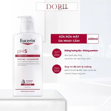 (2028) Sữa Rửa Mặt Eucerin PH5 Facial Cleanser Da Nhạy Cảm 400ml