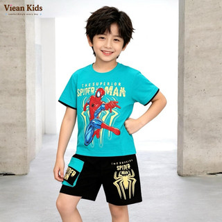 Bộ quần áo bé trai spider man từ 13 - 27Kg -  thun cotton 4 chiều cao cấp thoáng mát - hãng YOKO