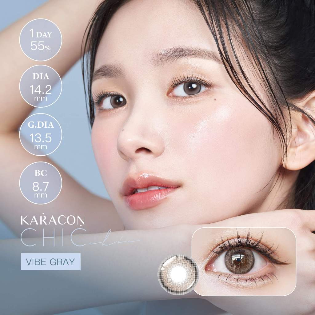 [Lens 1 Ngày] - Lens Màu Tự Nhiên KARACON CHIC CHIC - #17 Vibe Gray (2 Chiếc)