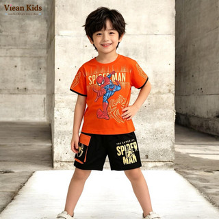 Set quần áo bé trai in spider man từ 13 - 27Kg thun cotton cao cấp - hãng YOKO