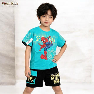 Set quần áo bé trai in spider man từ 13 - 27Kg thun cotton cao cấp - hãng YOKO