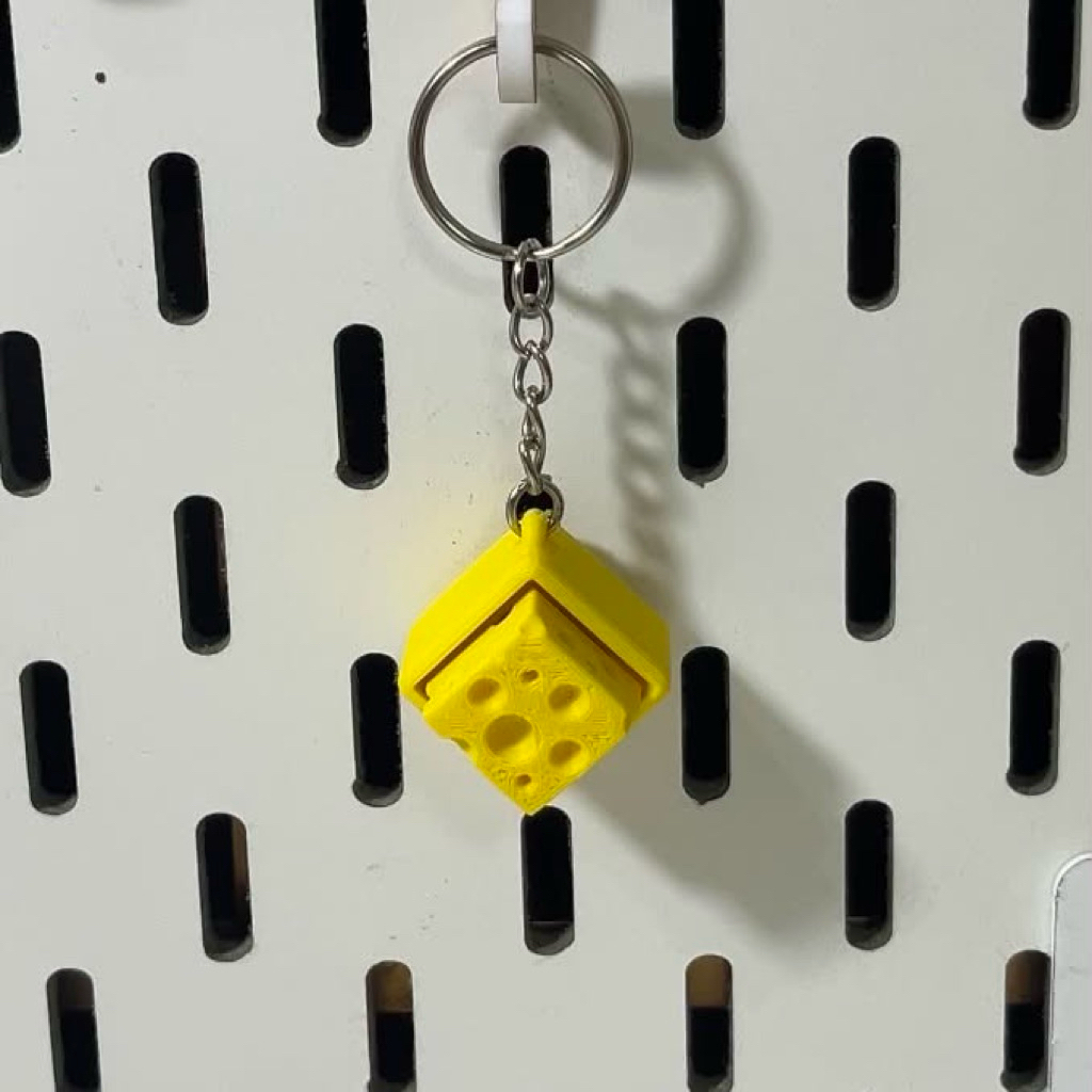 Móc Khóa Click Giảm Stress In 3D Hình Phô Mai - Đồ Chơi Fidget Mini Cầm Tay, Giảm Căng Thẳng, Quà Tặng Dễ Thương