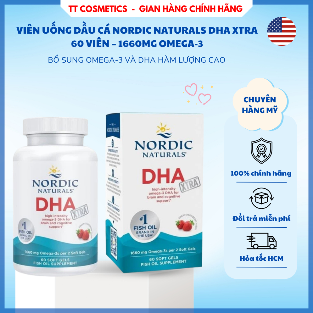 Viên Uống Dầu Cá Nordic Naturals DHA Xtra 1660mg