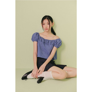 Áo OLV kiểu nữ Checked Square Neck Puff Top nhiều màu phù hợp đi chơi
