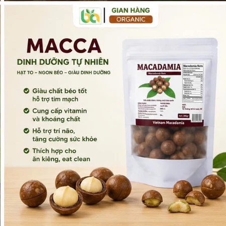 Hạt Macca Nứt Vỏ Bảo An Già Dinh Dưỡng 250g 500g 1kg Hạt Macca Rang Sấy Giòn Béo Hạt Dinh Dưỡng Healthy Cho Mẹ Bầu