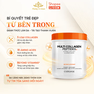 Bột collagen thủy phân trẻ hóa toàn diện Codeage Multi Collagen Peptides 567g - Phương An House