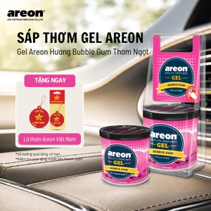 Sáp thơm Gel Areon hương Bubble Gum- Khử mùi, Hương thơm ngọt dịu, thanh lọc không khí, chống say xe