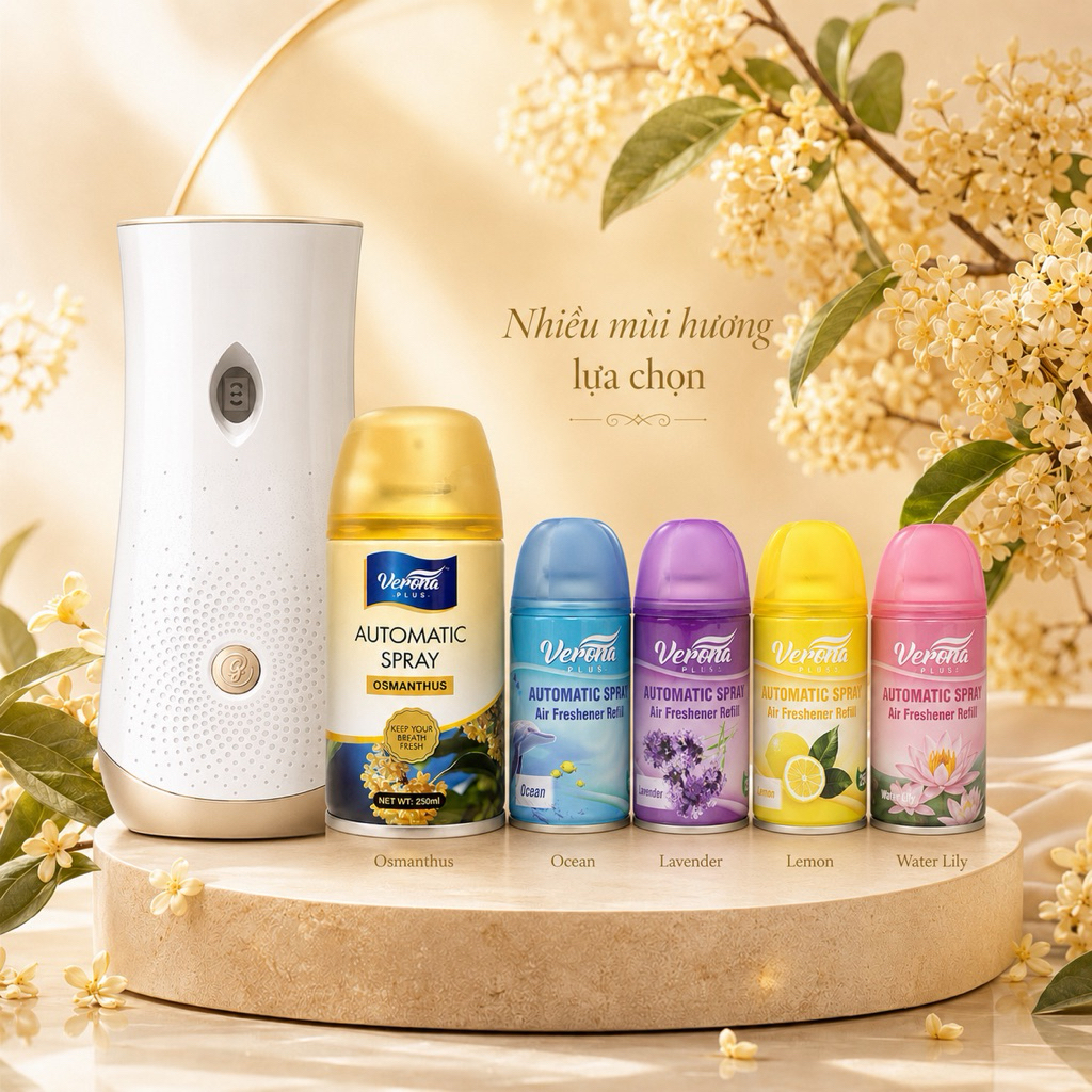 Lõi Thay Thế Máy Xịt Thơm Phòng Tự Động VERONA Mùi Hương Tinh Dầu