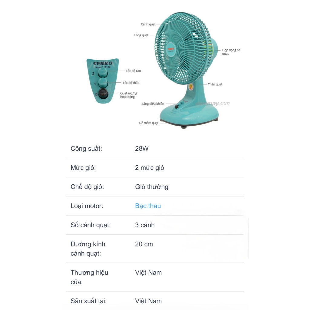 QUẠT MINI SENKO CHÍNH HÃNG – NHỎ GỌN, MÁT MẺ CẢ NGÀY 🌬️