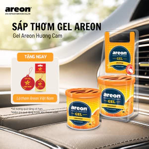 Sáp Thơm Ô Tô Areon Gel Orange Chính Hãng - Hương Cam , Khử Mùi Nội Thất Xe Hơi, Nhập Khẩu Bulgaria