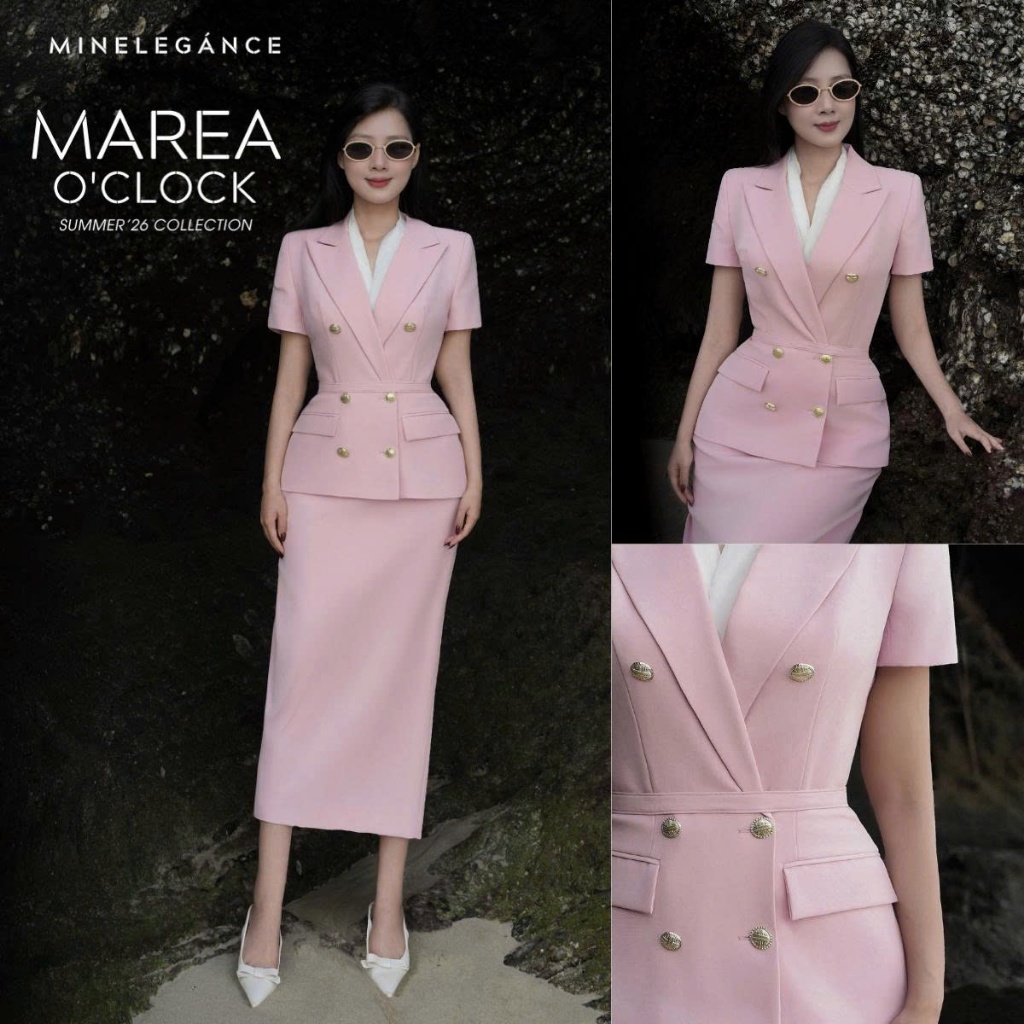 MINELEGÁNCE | SET ÁO VEST & CHÂN VÁY BÚT CHÌ THANH LỊCH, SANG TRỌNG - MIN07