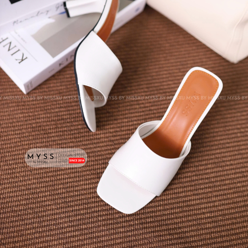 Giày sục nữ quai ngang gót trụ 9cm cao cấp MYSS - SU254