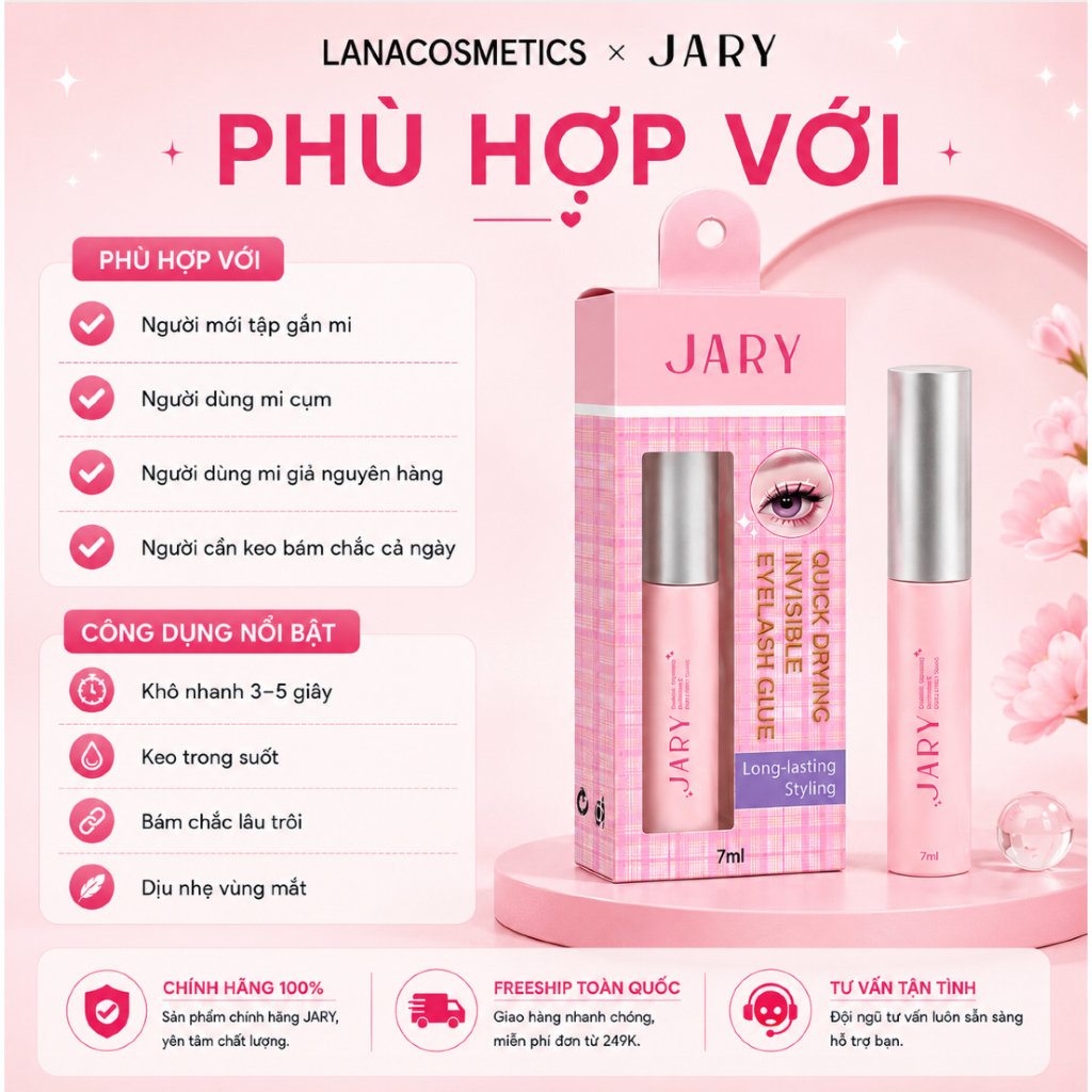 Keo dán mi Jary Quick Drying Invisible Eyelash Glue - 7ml