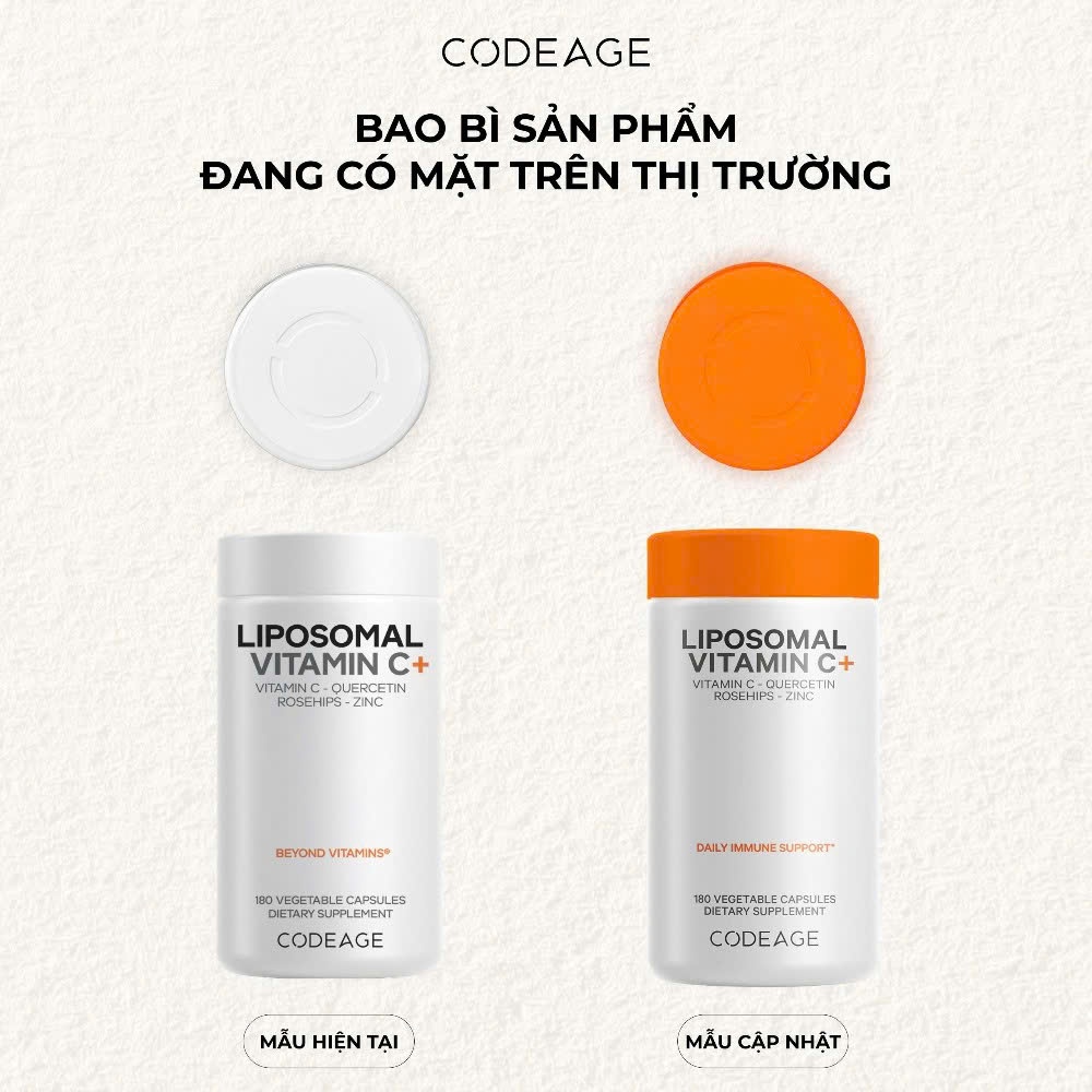 Viên uống tăng cường miễn dịch Codeage Liposomal Vitamin C 180 viên